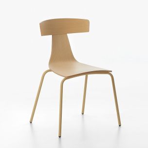 Sedia Plank Remo wood chair metal structure