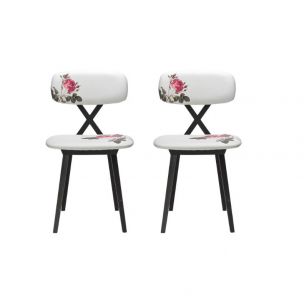Sedia Qeeboo X Chair with Flower Cushion Set of 2 pieces 16002FL B