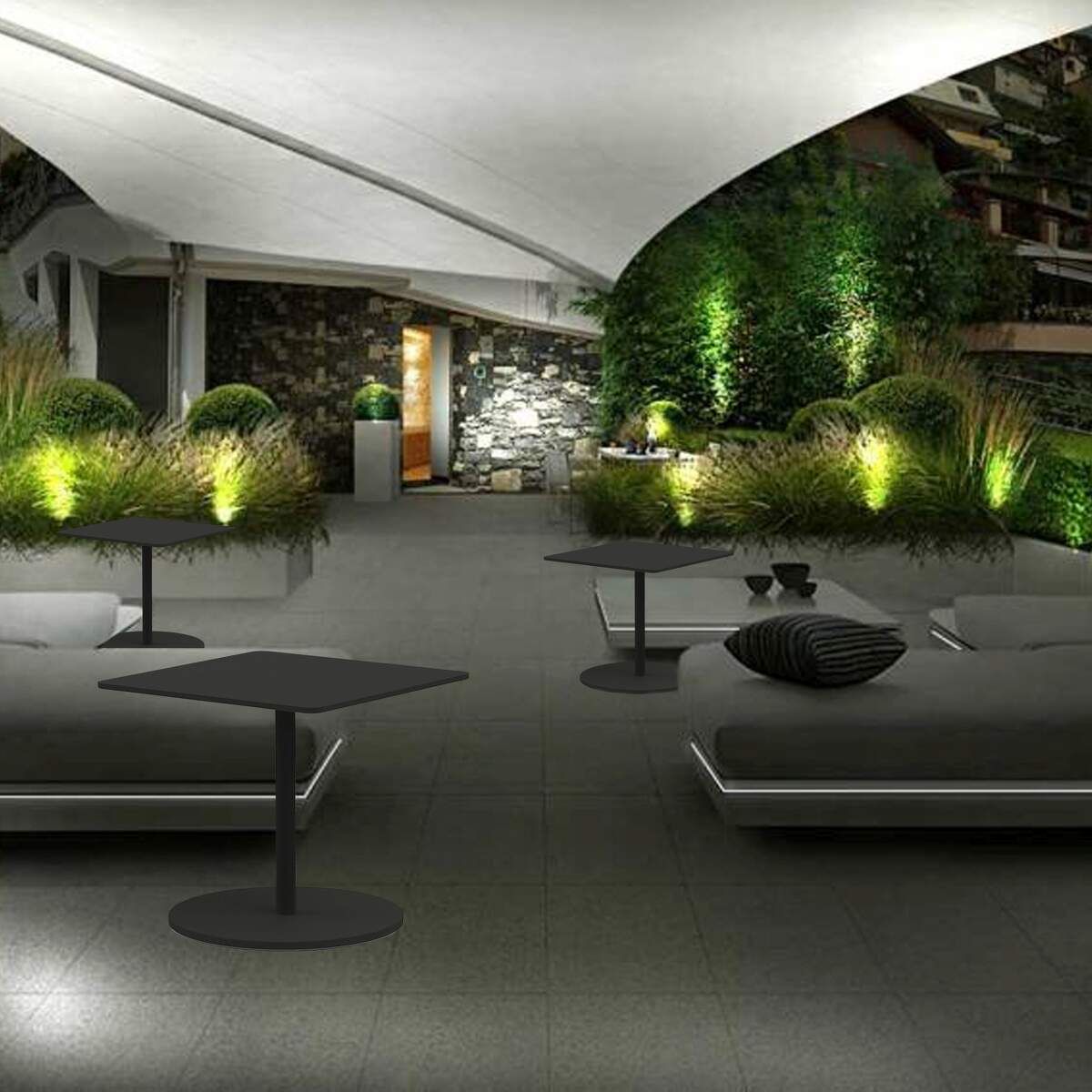 Tavolino Plaza design per esterno Finitura Bianco Stone